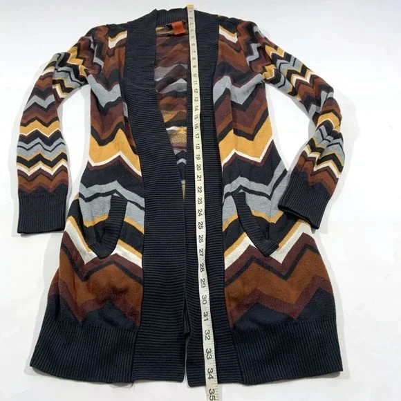 Missoni for Target Chevron Long Chevron Knit Cardigan Rayon Open Sweater Sz XS - Picture 3 of 7